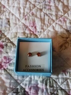 Amber Crystal Stud Earrings